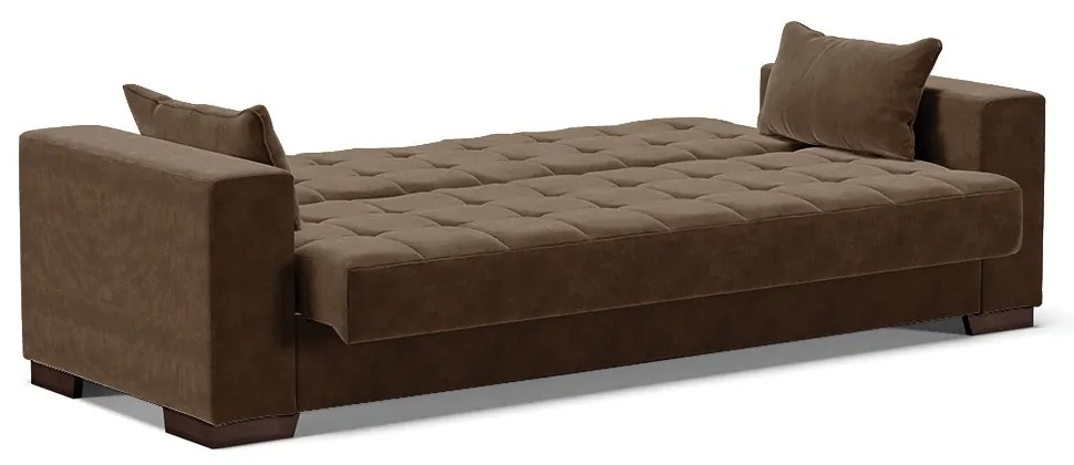 Sofá Cama Casal 3 Lugares 210cm Lisboa Suede  D03 - D'Rossi - Marrom