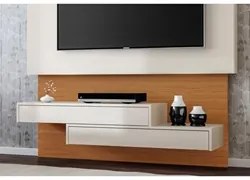 Painel Home Suspenso para TV TB120 Off White/Freijó - Dalla Costa