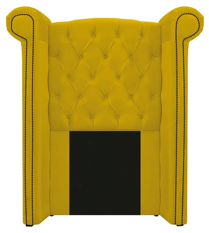Kit Cabeceira e Calçadeira Veneza 100 cm Solteiro Suede Amarelo - ADJ Decor