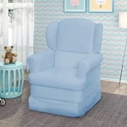Poltrona de Amamentação Sabrina Sintético Azul Bebê - Phoenix Baby
