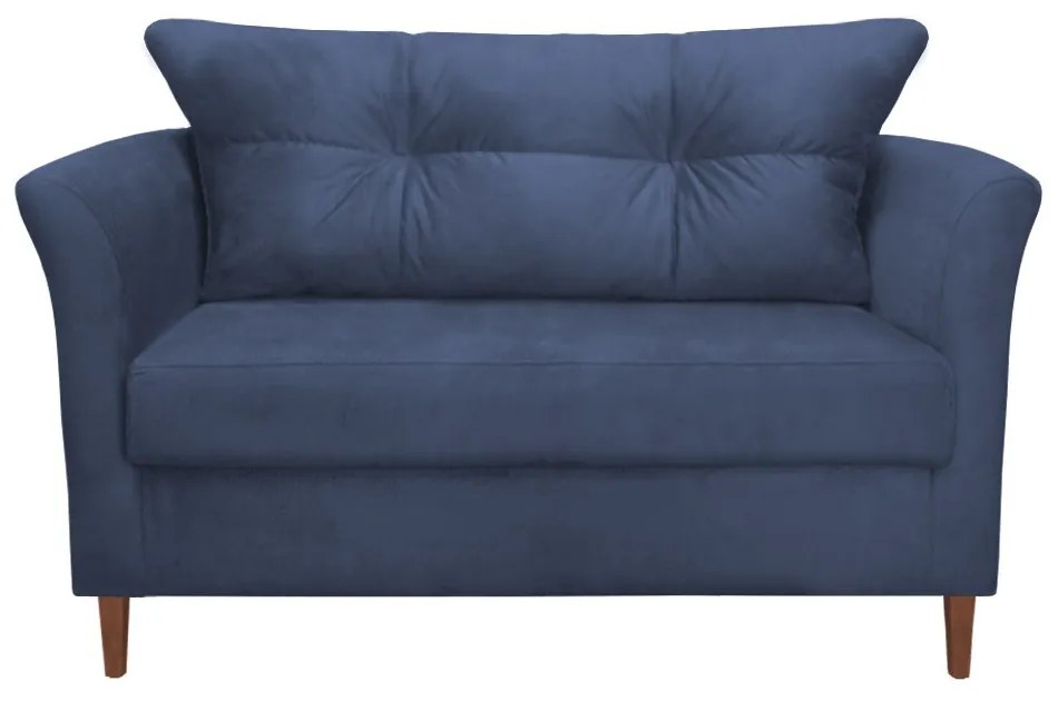 Namoradeira Ibis Decorativa 2 Lugares 1,35 m Recepção Quarto Sala Suede Azul Marinho
