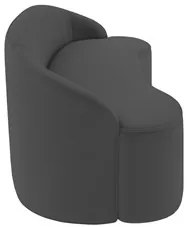 Sofá 2 Lugares para Sala de Estar Living 150cm Theo D06 Veludo Cinza -