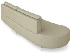 Sofá 3 Lugares 220cm Orgânico Pé Ferro Nagai Bouclê Bege Z55 - Mpozena