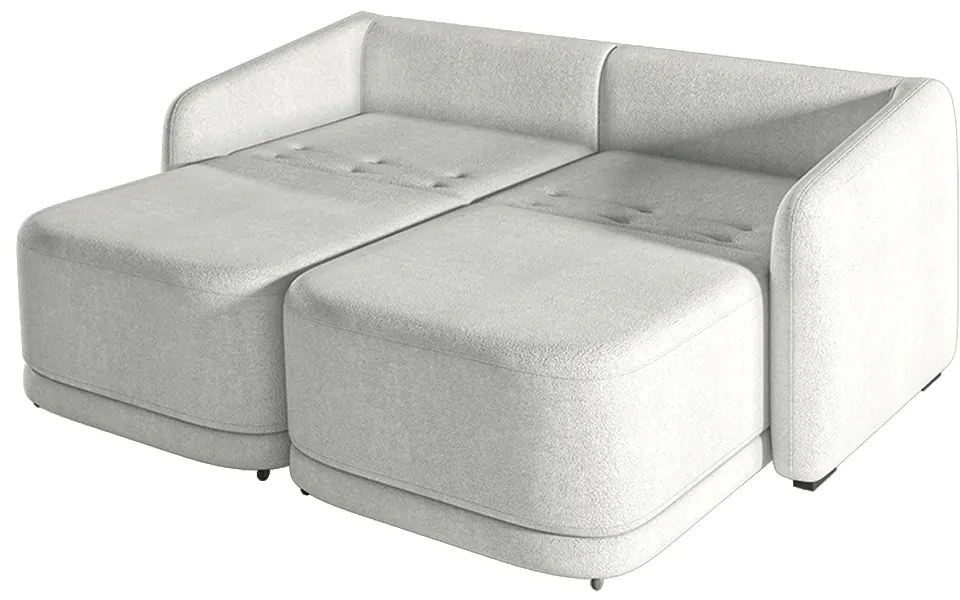 Sofá Cama Modulado Retrátil e Reclinável Decorativo Varsóvia 236cm Bouclê Cinza G33 - Gran Belo