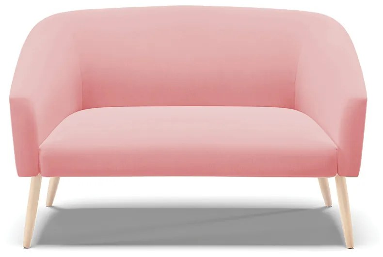Namoradeira 02 Lugares Stella Suede Rosê Pés Palito Natural - D'Rossi