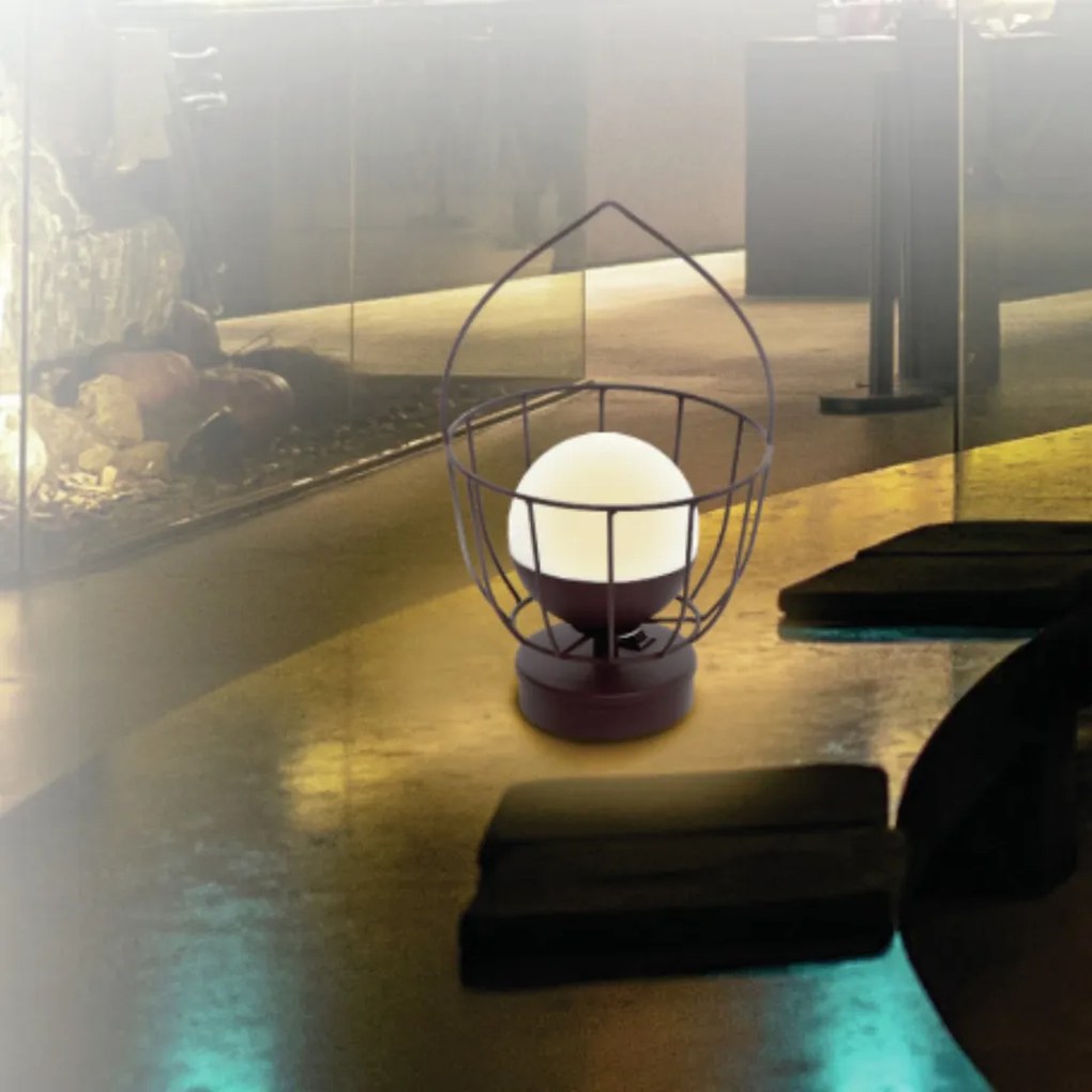 Abajur Freedon Esfera Cesto Ø16,5X28Cm Globo Ø10Cm 1Xled 0,5W 3000K -... (CAFÉ, FOSCO (Branco), 220V)