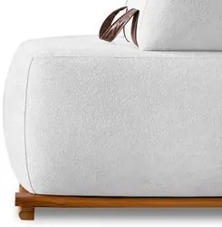 Sofá 6 Lugares Ilha 2 Módulos 200cm Viero S06 Boucle Branco - Mpozenat