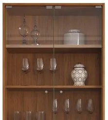 Cristaleira para Sala de Jantar 4 Portas 74cm Alice D04 Freijó/Off Whi