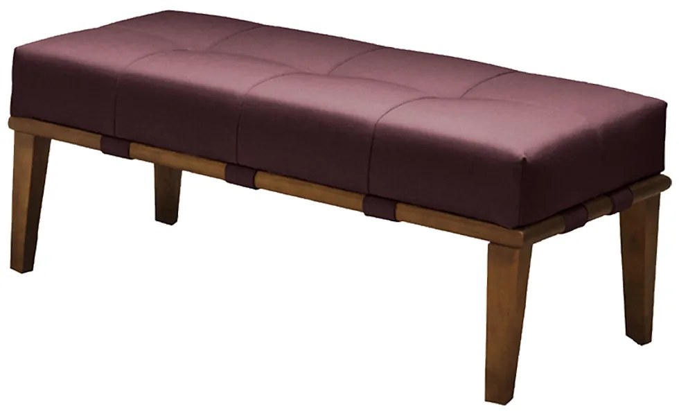 Puff Decorativo 100cm Martínez Veludo Pés Madeira Rosa/Mel G62 - Gran Belo