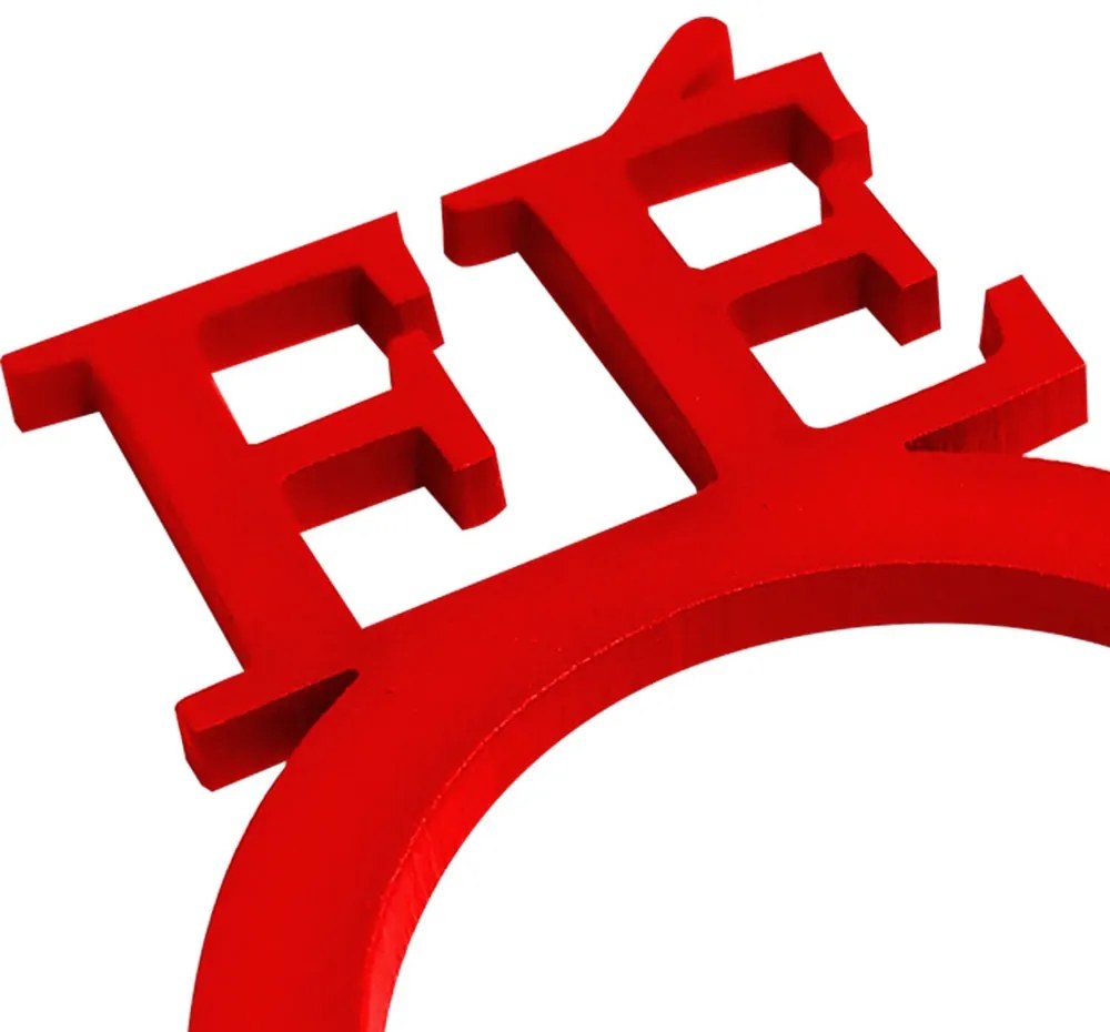 Kit 04 Porta Guardanapo Fé MDF Vermelho F04 - D'Rossi