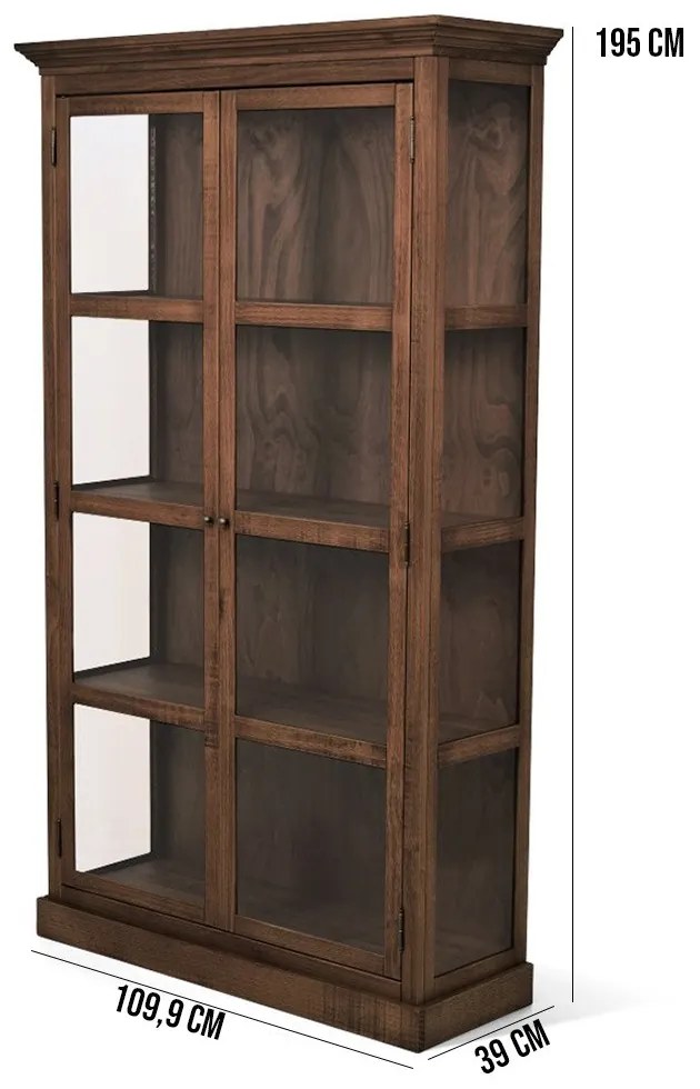 Cristaleira Adega Para Sala de Jantar 02 Portas Zada Lateral Vidro 195x100 Canela G04 - Gran Belo