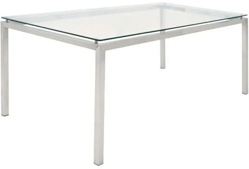 Mesa Jantar Dakot Retangular Tampo Vidro Base Cromada 130cm - 41165 Sun House