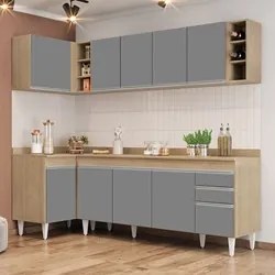Armário de Cozinha Modulado de Canto Direito 5 Peças CP44 Balcão com T