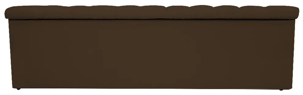Recamier Baú Estofada Mel 160 cm Queen Size Com Capitonê Suede Marrom - ADJ Decor