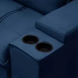 Sofá Retrátil Reclinável 3 Lugares 230cm Moritz F05 Veludo Azul - Mpoz