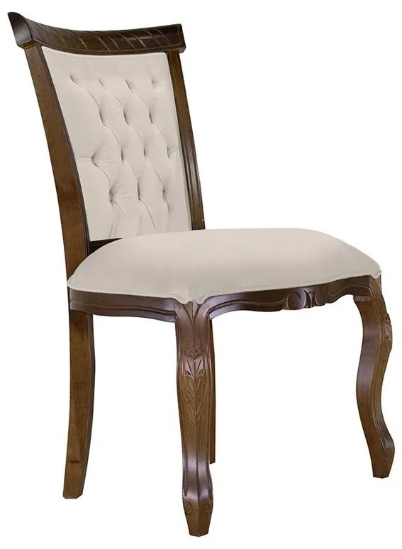 Cadeira Luis XV Entalhada sem Braço - Wood Prime 58340 Capitonê