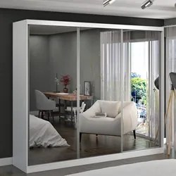 Guarda Roupa Casal 264cm 3 Portas de Correr 3 Espelhos Winter F04 Bran