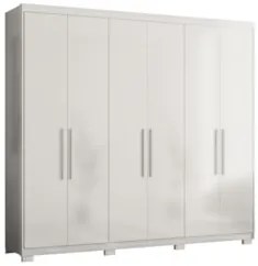 Guarda Roupa Casal 241cm 6 Portas Vanny D02 Branco - Mpozenato