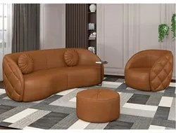 Sofá Decorativo 3 Lugares 288cm com Almofadas e Poltrona Zion M22 Sint