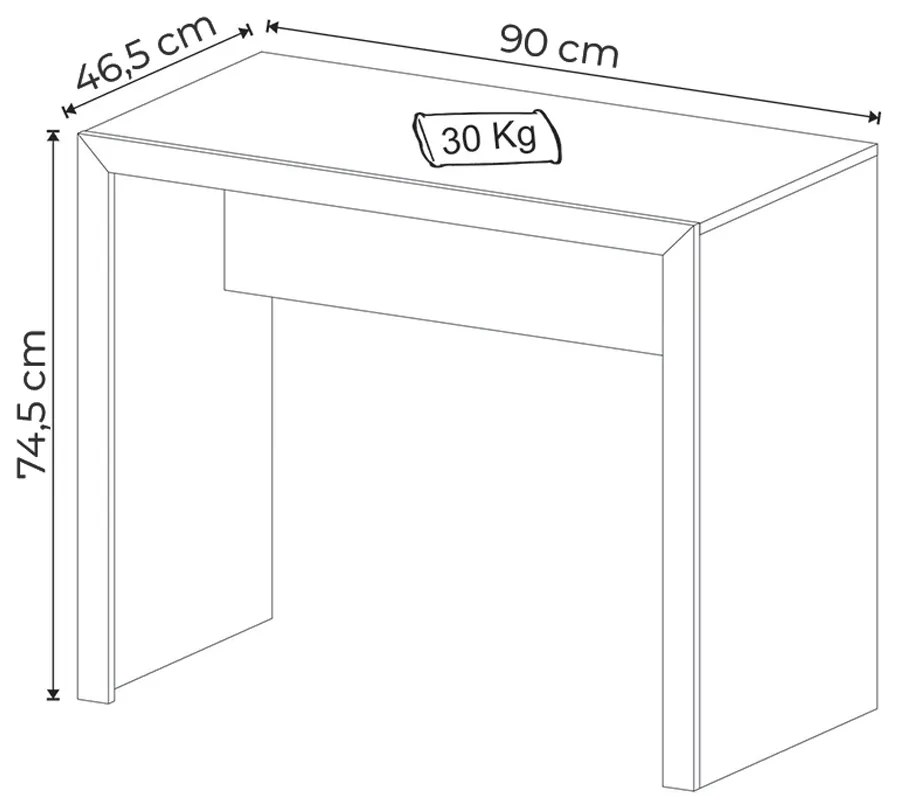 Mesa para Escritório Home Office ME4139 MDP Nogal G69 - Gran Belo