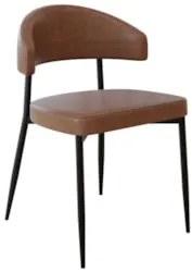 Cadeira de Jantar Estofada Kit 6 Chloe M25 Sintético Marrom - Mpozenat