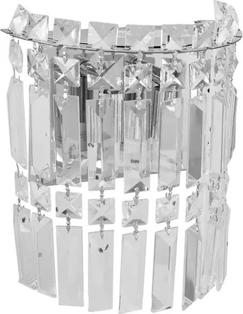 Arandela Alum&amp;#xED;nio Cristal Cromo