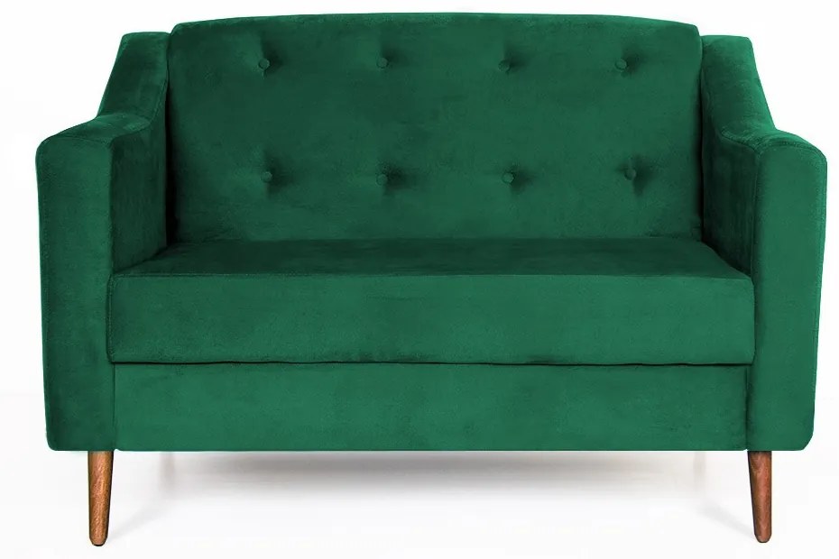 Namoradeira Bruna 1,20 m 2 Lugares Pés Palito Suede Verde Bandeira