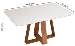 Mesa de Jantar Retangular 160cm Kiara D04 Freijó/Off White - Mpozenato