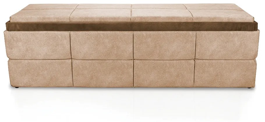 Calçadeira Havana Queen 160 Cm Suede Bege Com Marrom Craquelado - D'Rossi