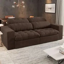 Sofá Retrátil e Reclinável 3 Lugares 200cm Viena A12 Suede Marrom - Mp
