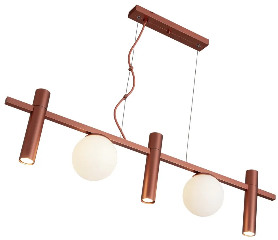 Pendente Miscela 12X20X85Cm Tubo E Globo Ø12Cm 3Xmr11 / 2Xg9 - Usina 1... (BT - Branco Texturizado, Fosco (Branco))