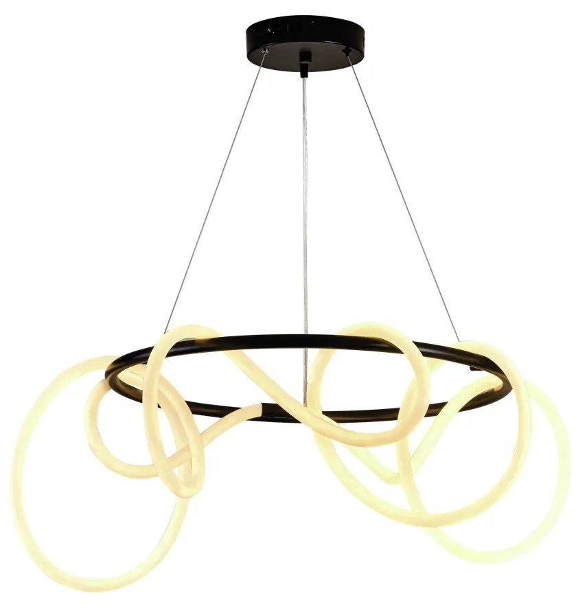 Pendente Toá Circular Ø60X30Cm Led 30W 3000K Bivolt Preto - Usina Impo... (Preto)