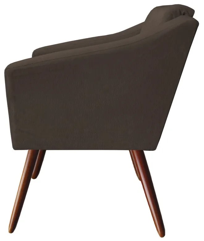 Poltrona San Marino Decorativa Suede Marrom