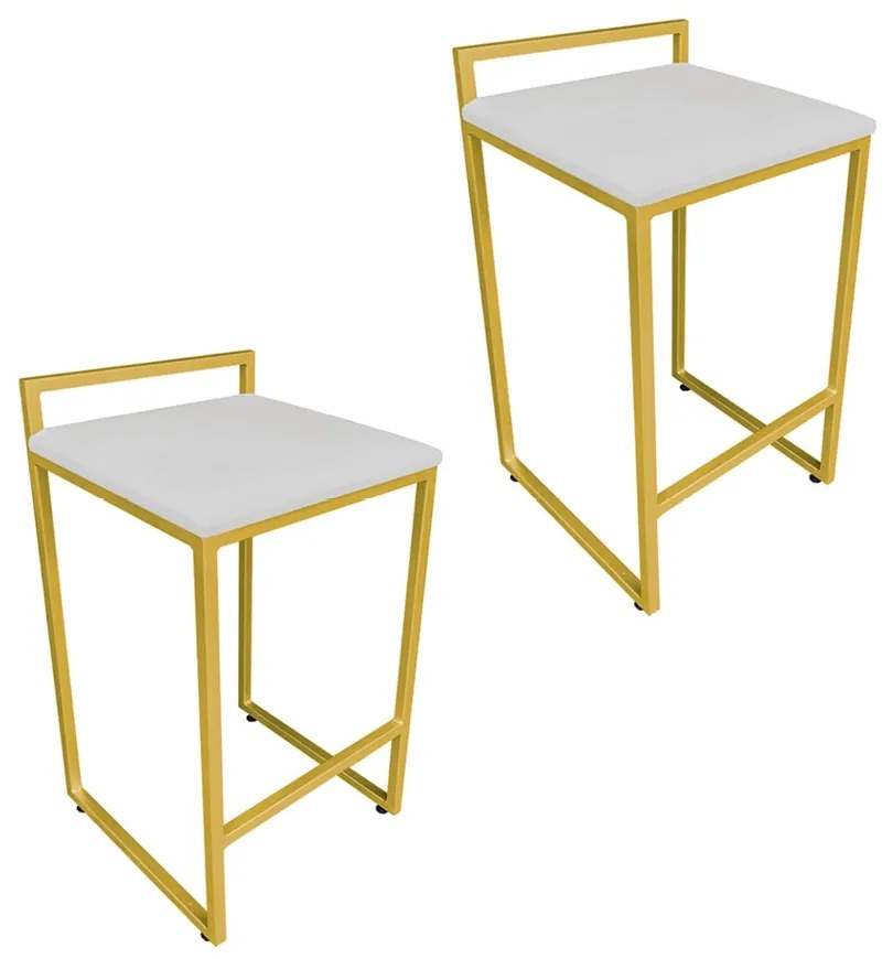 CONJUNTO 02 BANQUETAS PIETRA SUEDE BASE  - Cinza