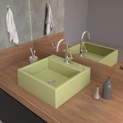 Cuba Pia De Apoio Para Banheiro Quadrada Q355W Verde Acqua C08 - Mpoze