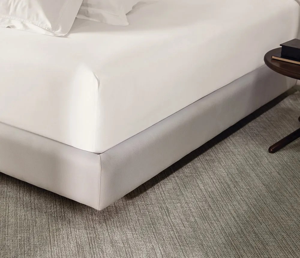 Lençol Avulso C/ Elástico Trussardi Grasso Cetim 300 Fios 100% Algodão Egípcio - Branco - Casal  Branco - Casal