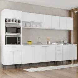 Armário de Cozinha CP05 Com Pia 180cm Pérola Z34 Branco     - Mpozenat