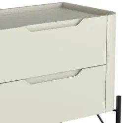 Mesa Cabeceira Quarto 68cm 2 Gavetas Becca Luna/Preto I06 - Mpozenato