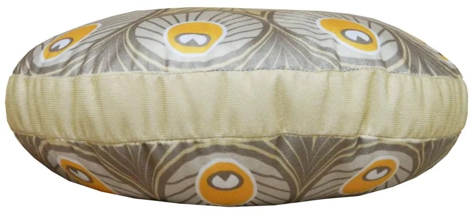 Almofada Redonda Ravi Cheia Mandala em Tons Mostarda 40x40cm - ARI-0306
