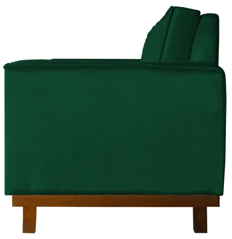 Sofá Dubai 2 Lugares Decorativo 1,50 m Sala Veludo Verde Bandeira
