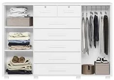 Cômoda Sapateira para Quarto 160cm 2 Portas 7 Gavetas Fontaine A02 Bra
