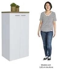 Conjunto Escritório 3 Peças Mesa em L Golden A06 Olmo/Branco - Mpozena