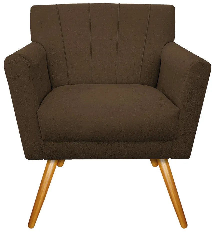 kit 02 Poltronas Laura Palito Mel Suede Marrom - ADJ Decor