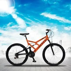 Bicicleta GPS Aro 26 Aço 21 Marchas Dupla Suspensão Freio V-Brake Lara