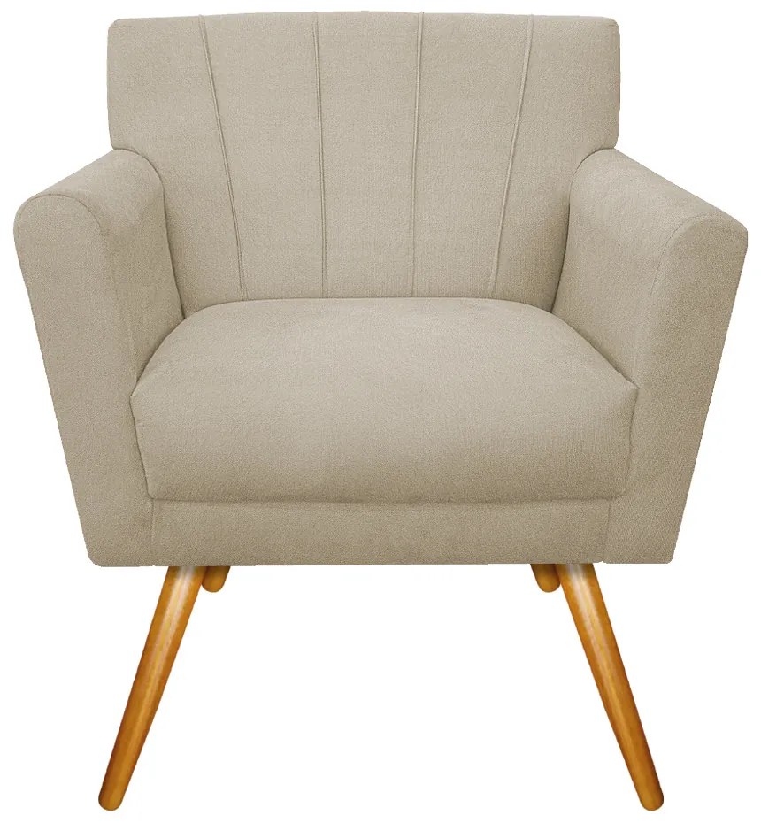 kit 02 Poltronas Laura Palito Mel Suede Bege - ADJ Decor