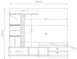 Painel Bancada Suspensa Para TV 55 Pol. Frizz Supreme Fendi/Naturale -