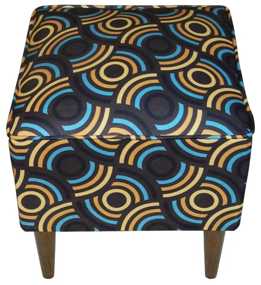 Puff Quadrado Milão Suprema em Suede com Pés Palito - Entrelace