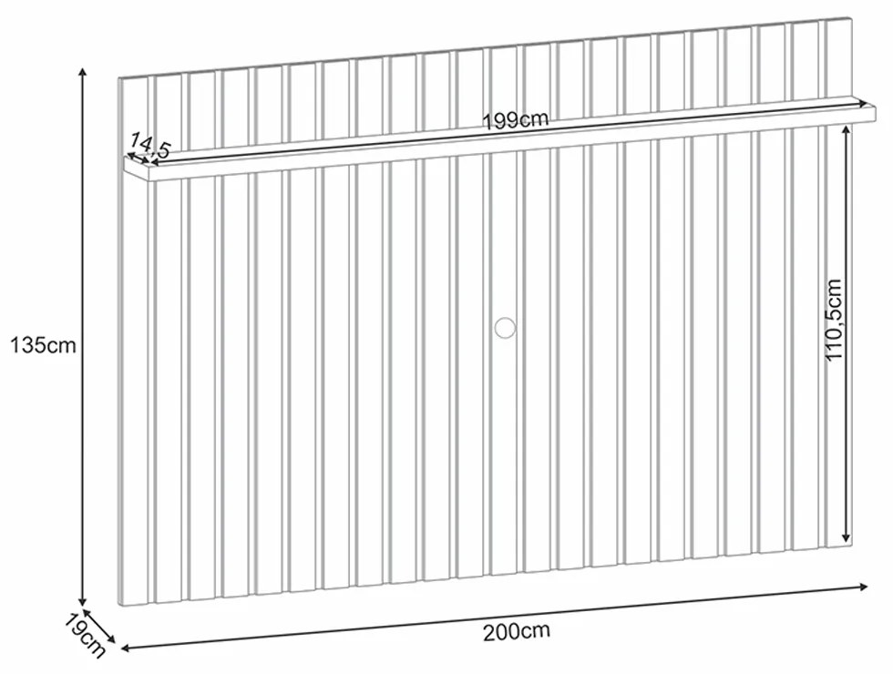 Painel Suspenso Decorativo Link 2.0 Ripado Cinamomo G26 - HB Móveis
