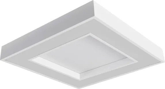 Plafon Led De Sobrepor Quadrado Branco 33,6w 3000k New Chess
