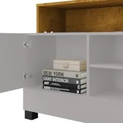 Rack Bancada Para TV 48 Pol 108cm Angra Off/Naturalle B02 - Mpozenat